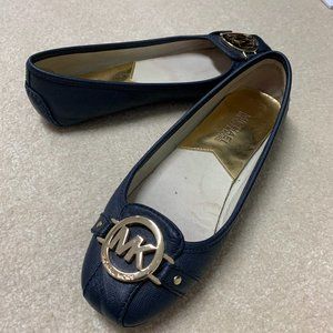 Michael Kors Navy Blue Leather Flats/ Moccasins